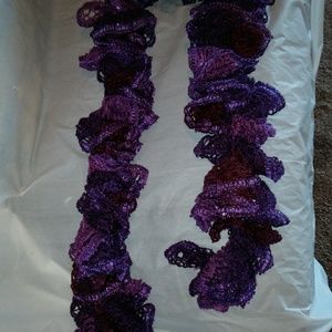 Purple Ruffle Glitter Scarf